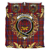 Cameron of Locheil Tartan Crest Bedding Set - Golden Thistle Style
